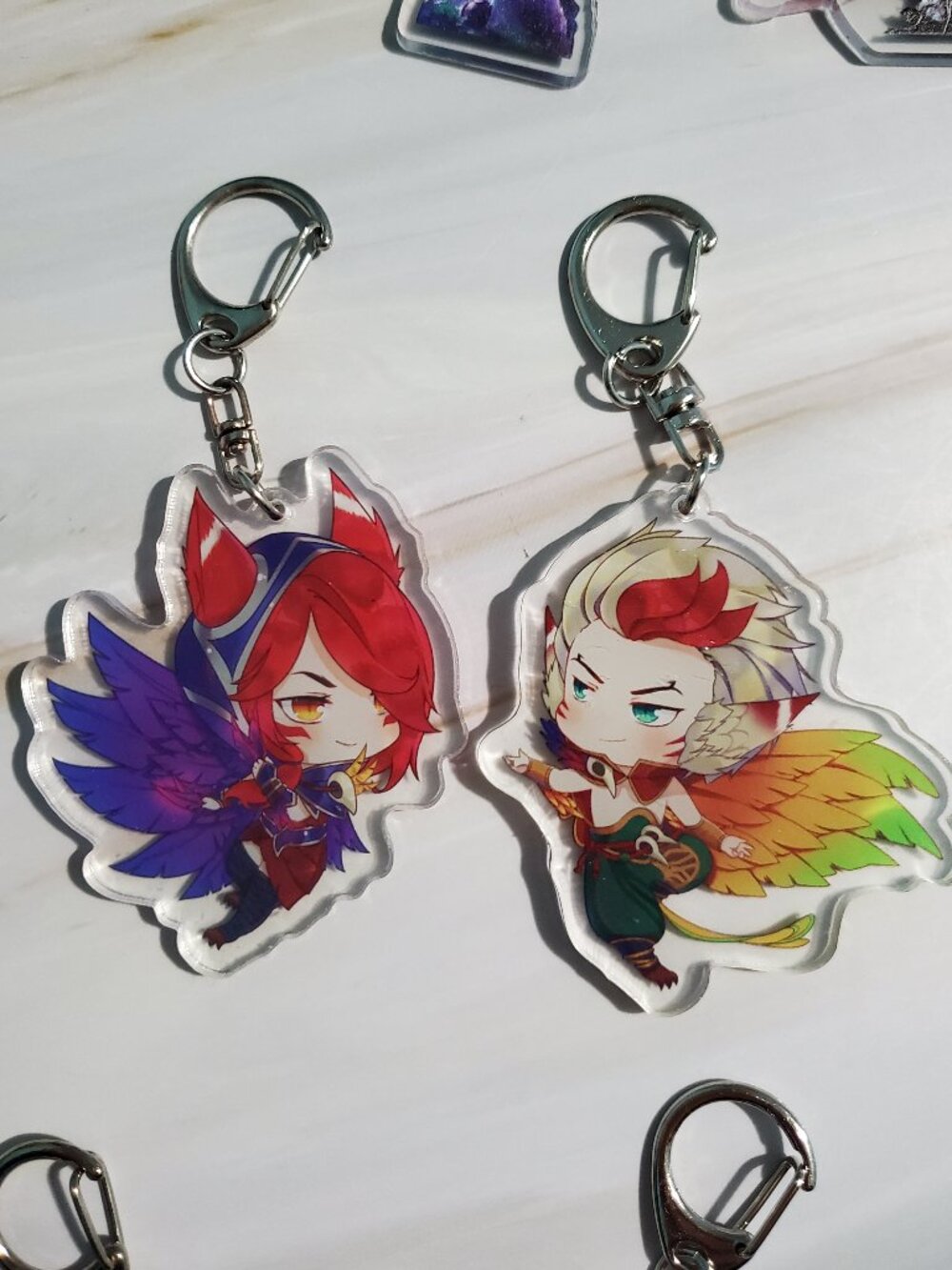 ✨$5 OFF $25 ✨League of Legends Xayah & Rakan Acrylic Keychain Set💕